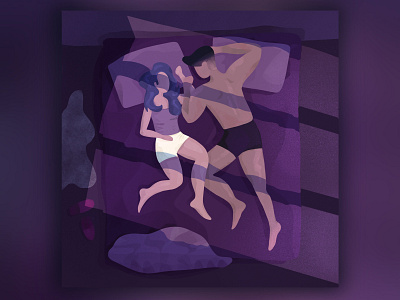 Couple sleeping - illustration