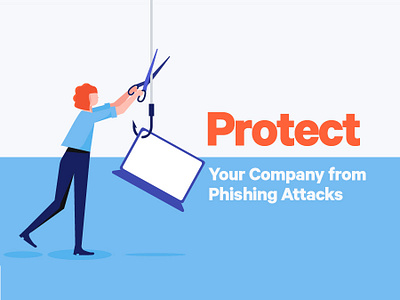 Protect Your Company from Phishing blog graphics business illustration character corporate illustration data breach digital illustration figure hook illustration illustration design insurance person phishing saas illustration