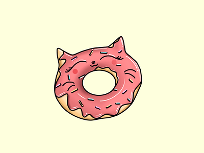 Pink Kitty Doughnut with Sprinkles