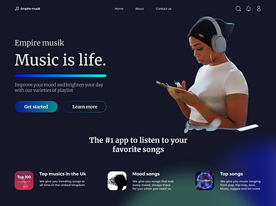 empire music app branding design graphic design typography ui