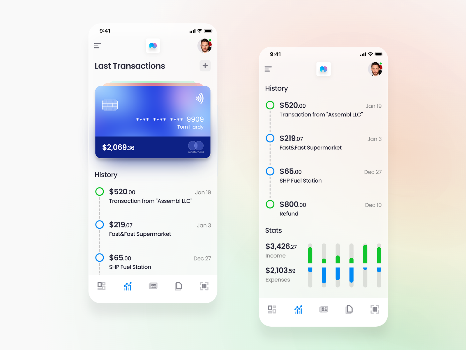 Last Transactions App by Emin Yuce on Dribbble