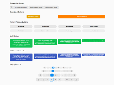 UI Elements - Buttons Part 2 active buttons atomic design block level buttons buttons design system interface multi buttons paging buttons passive buttons responsive buttons ui ui elements ux web design