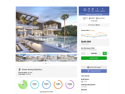 Real Estate Details countdown detail page house make offer photo gallery price real estate responsive ui ux webdesign