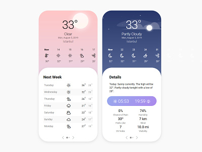 Weather App app design mobile mobile slider mobile weather uiux weather weather details weekly weather widget