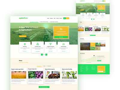 Landing Page - Agriculture agriculture farm gardener gardening homepage landing page responsive page ui ux visual page web design