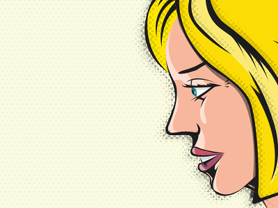 Girl illustration avatar blonde face girl