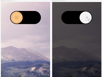 Dark mode switch UI dailyui dark mode figma mountains nature switch ui