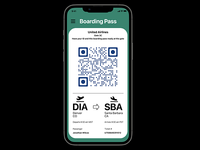 Boarding Pass aesthetic boarding pass dailyui design figma qr code travel ui