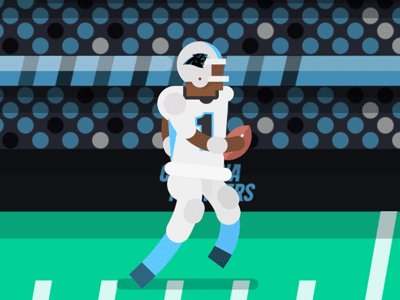 C A M E "R E V I S I O N" N E W T O N after effects animate animation flat football graphic graphic design panthers run cycle shape layers