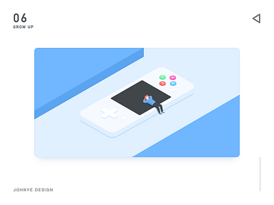 Grow Up blue button character design game green icon illustration isometric man people red six ui web white