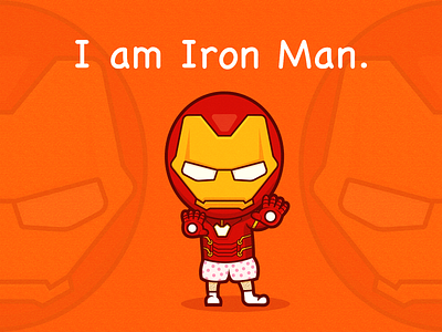 I am Iron Man 2d avengers cartoon character design icon illustration iron man marvel
