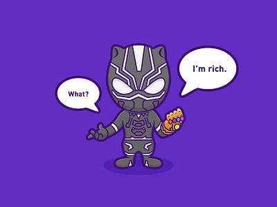 Black Panther 2d avengers black character comics design illustration infinity infinity gauntlet marvel panther purple sketch superhero