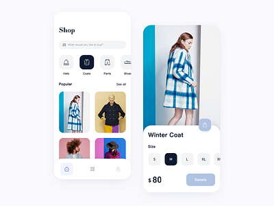 Fashion Shop App Version2 android app branding button clean colors design graphic icon interface ios mobile store ui ux web