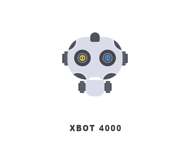Xbot 4000 animation character death design icon illustration love motion graphic robot robots ui web