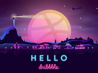 Hello Dribble art dribbble dribbble ball dribbble best shot first shot illustration