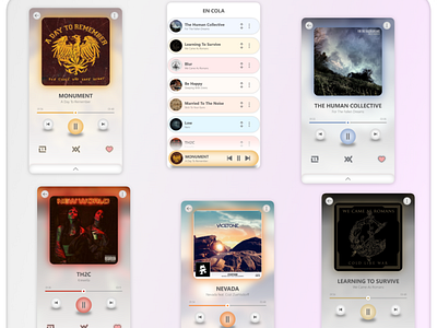 Music Player Screens adobexd design music ui