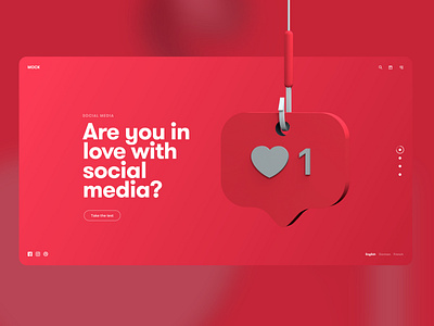 Social Media Valentines 3d c4d cinema 4d design hook media social socialmedia ui ux valentines day website