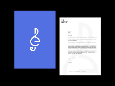 The Ensemble Society Logomark brand branding design icon logo logomark music society stave typography