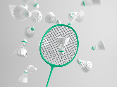 Badminton Challenge activity badminton challenge cinema 4d emitter gym leisure centre mograph racket render shuttlecock sport sports design