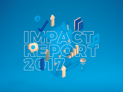 Impact Report Cover 3d blue c4d cinema4d illustration impact magazine maxonc4d music report sport statistics yellow