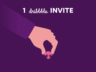 1 Dribbble Invite to hand out dribbble hand out invite negative space