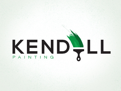 Kendall Painting brush green identity logo paint word mark