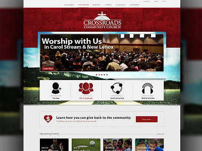 Landing Page church clean home icon landing page layout website