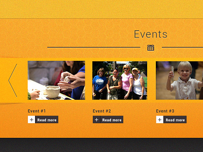 Events List button calendar design events icon line list photo thumbnails title ui website