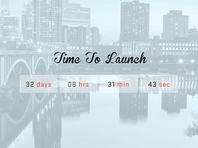 Time To Launch clean clock countdown design graphic mobile modern numbers simple timer ui web