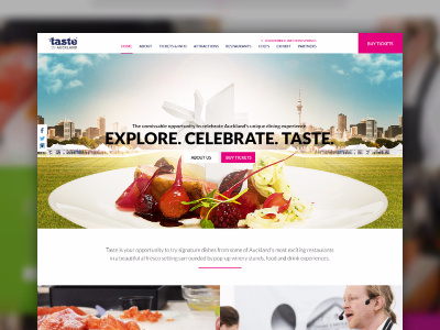 Taste of Auckland Website Design auckland brand home invision landing made with invision taste ui website