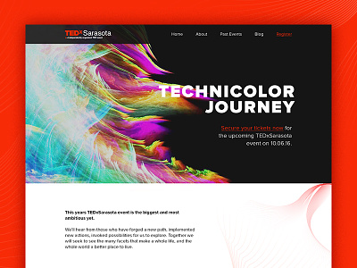 TEDxSarasota Website clean design desktop event grid hero home mockup sarasota technicolor ted website