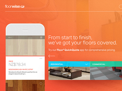 Floorwise Landing Page design desktop floor home landing product quote ui web