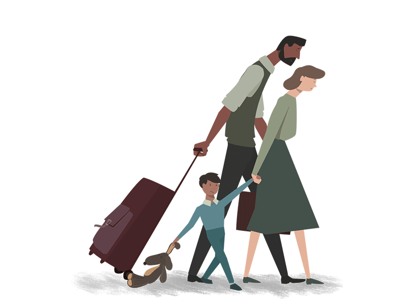 Poor family animation character animation characterdesign family loop poor social suitcase walkcycle