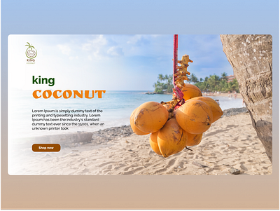 Sri Lanka king cocount shop UI branding coconut cool cool drink design drink drink shop friute king cocount nft website shop ui ux