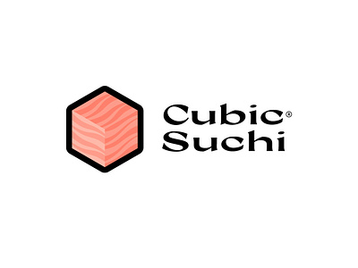 CUBIC SUCHI combination combinations cubic food logo suchi
