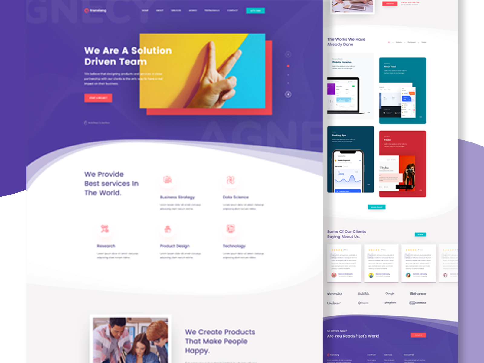 Translang - Digital Agency Website Template Design by Jasuk M on Dribbble