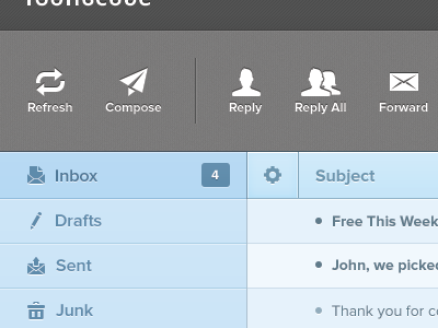 RoundCube Concept - Email Management blue concept email email management gui roundcube ui user interface