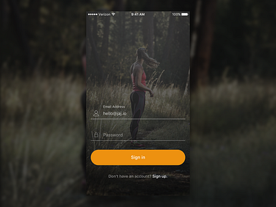 Fitness App - Sign In fitness health mobile sign in ui user interface wellness