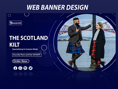 Kilt Banner design | Web Banner Design Template 3d adobe photoshop animation branding graphic design kilt banner logo motion graphics soical media ui web design website