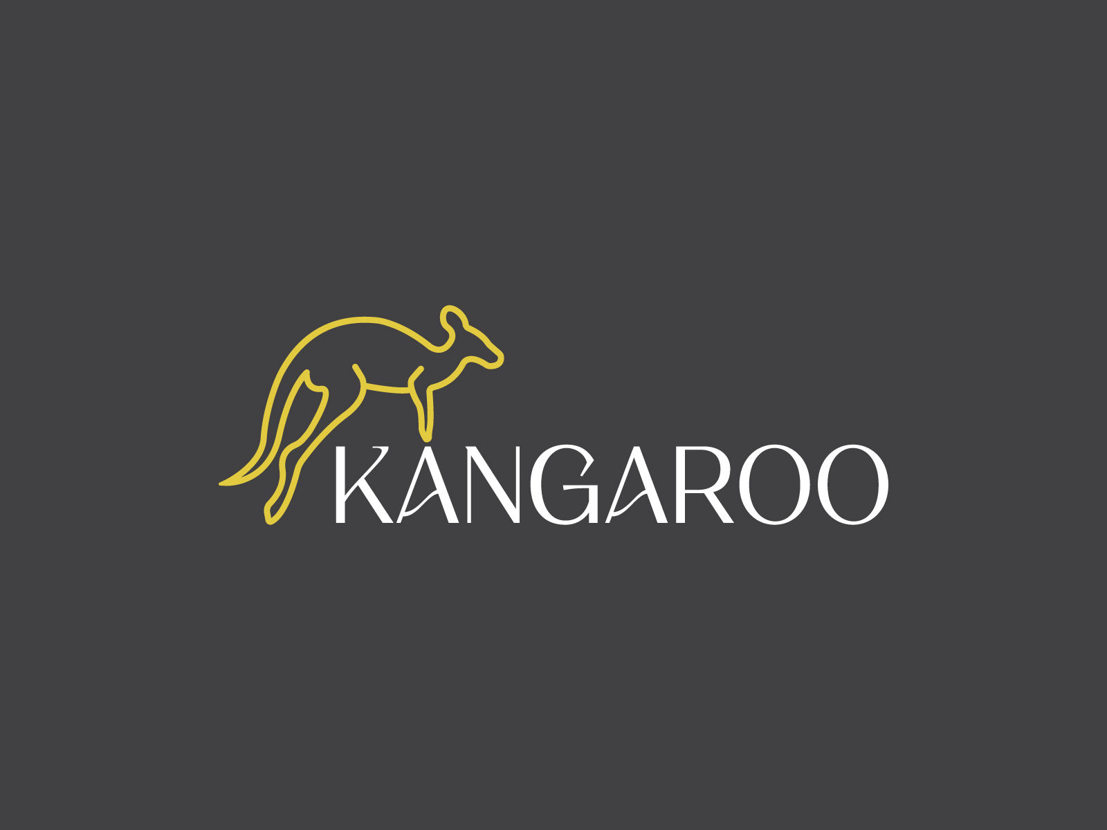 Kangaroo simple hand drawn creative minimal font type logo by Designer ...