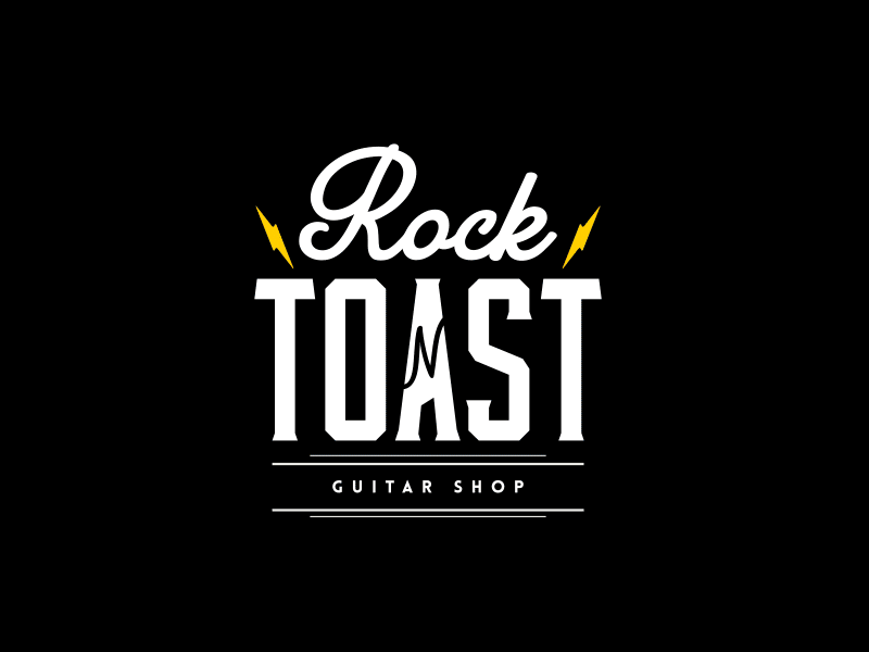 Rock and Toast - Logo variation and black guitar logo logos n rock roll toast variation white