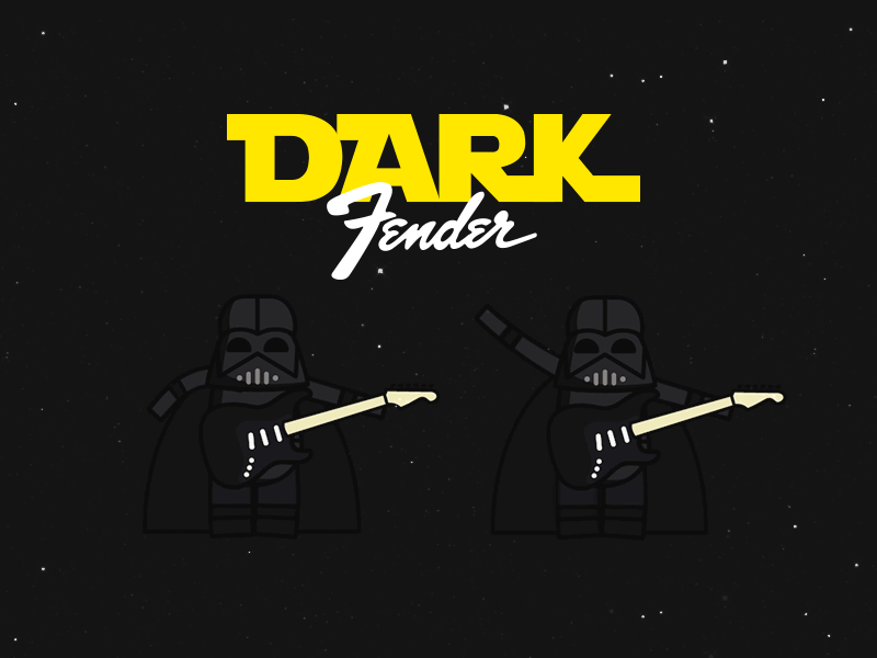 Dark Fender - The Dark Side Of The Fender dark dart darth fender fener force gif guitar star vader wars