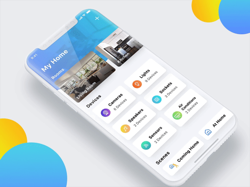 Smart Home Interaction app application gif interaction interface iot iphone light mobile smart home ui ux