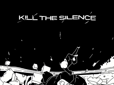 Kill The Silence animation anime art cartoon digital art fanart frame by frame headset illustration monster music skateboard wolf