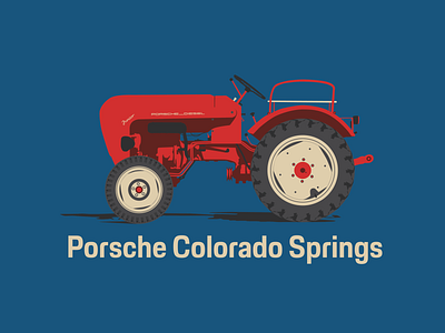 1960 Porsche Junior Diesel Tractor Vector branding colorado springs design illustration illustrator logo logo design porsche tractor typography vector