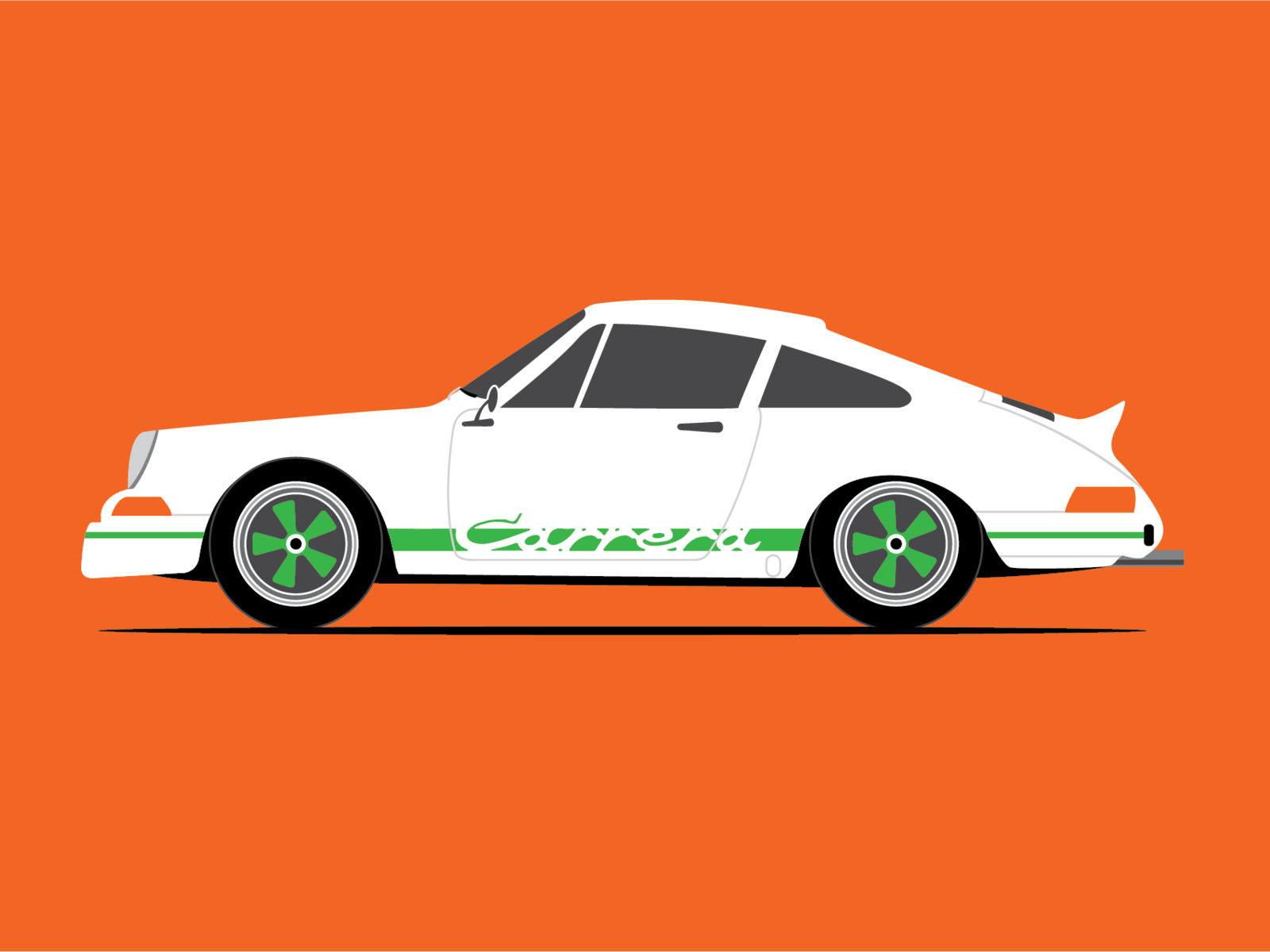 1973 Porsche 911 Carrera RS  Vector by Caleb Brown on Dribbble