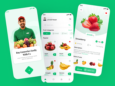Fruits App Design app clean design design app food fruits grocery grocery app interface mobile products simple ui uidesign uiux ux uxdesign vegetables