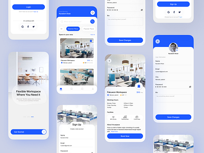 WorkSpace – Work Space Booking Apps apps design booking booking apps clean ui cool design coworking design ios ios app location maps mobile apps mobile apps design ui uiuxdesign ux design work space work space booking working