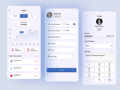 E-Wallet App app app design bitcoin clean cool cryptocurrency design e wallet figma design logo mobile banking money payment app product design ui uiux ux wallet wallet app