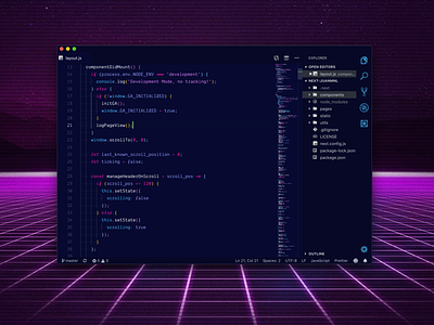 1984 Syntax Theme 80s style code colors glow neon syntax